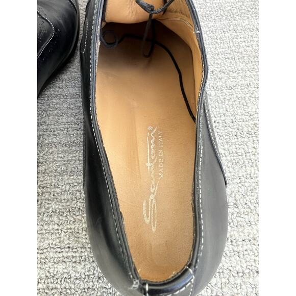 SANTONI Salem Cap Toe Black Leather Oxfords Men\'s Size 10 US main image 6